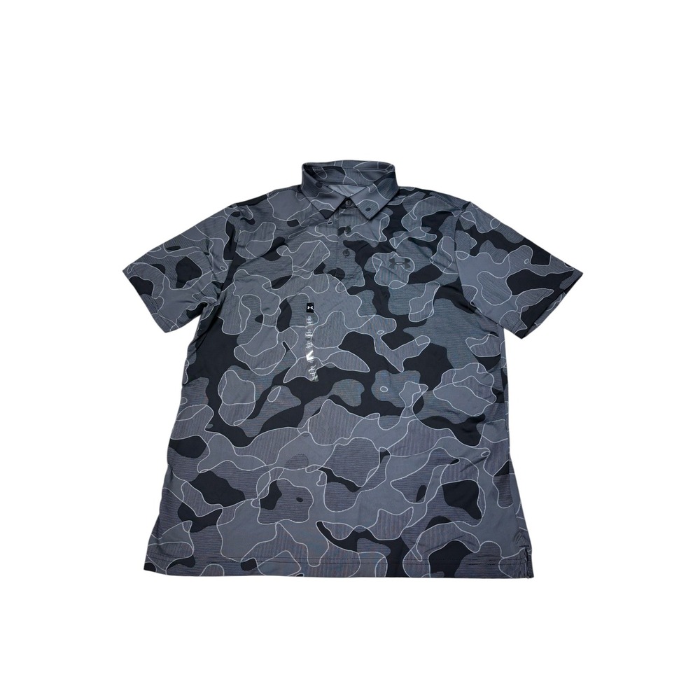 NWT Under Armour Mens Playoff 3.0 Printed Polo Grey Camo 1378677 011 Mens Medium